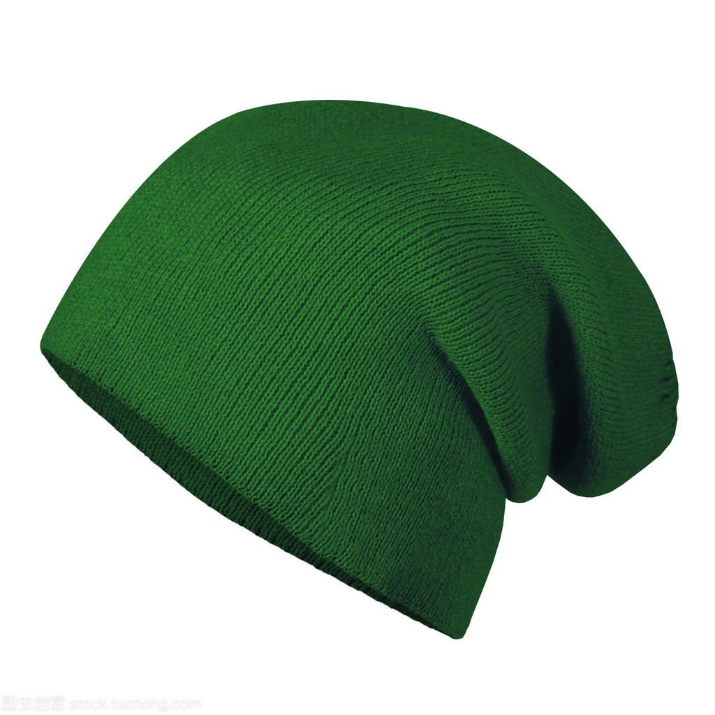 瓶绿色冬秋帽帽上无形模特白色孤立